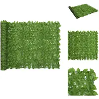 vidaXL Paravent de balcon avec feuilles vertes 400x150 cm - Parasols et ombrelles