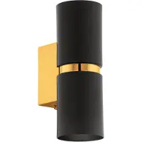 Eglo Applique murale LED Passa Up - Down noir avec de l'or