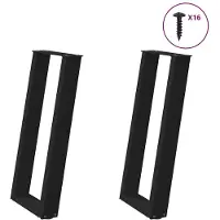 vidaXL Pieds de table console en forme de U 2 pcs. noir 38x(72-73) cm acier