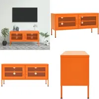 vidaXL Armoire TV Orange 105x35x50 cm Acier - Armoire TV - Armoires TV - Armoire Hi-Fi - Armoires Hi-Fi