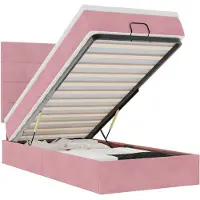 vidaXL Ottoman-lit avec matelas & LED rose 90x200 cm velours