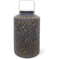 Garden ID Lanterne solaire - Dubai - 25 x 41 cm - Autonomie 6-8 heures - Interrupteur - Poignée robuste - Batterie rechargeable.