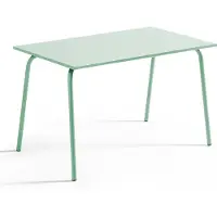 Oviala Table de jardin en acier 120 x 70 cm vert sauge - Palavas