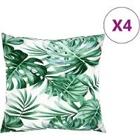 vidaXL Coussins de canapé 4 pcs motif de feuilles 60x60 cm tissu