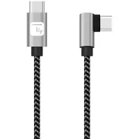 Techly Câble USB 2.0 USB-C vers USB-C coudé 1m M/M 3A
