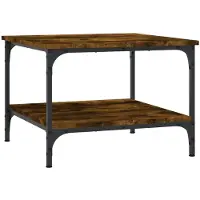 vidaXL Table basse chêne fumé 55x55x40 cm Bois composite - Tables basses