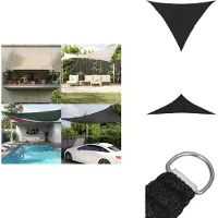 vidaXL Voile d'ombrage 160 g/m² Noir 5x5x6 m HDPE - Parasols & Protection solaire