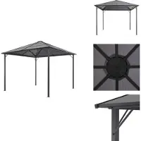 vidaXL Pavillon de jardin avec toit aluminium 3×3 m Noir - Pavillons & Tentes de réception
