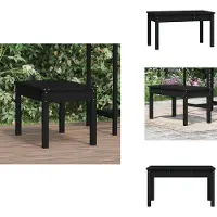 vidaXL Banc de jardin noir 80x44x45 cm pin massif - Bancs de jardin
