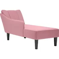 vidaXL Chaise longue avec accoudoir à droite rose velours