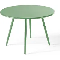 Oviala Table basse de jardin ronde en métal vert cactus 50 cm - Palavas