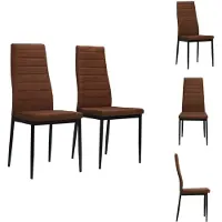 vidaXL Chaise de salle à manger 2 pcs. Marron Tissu - Chaises de salle à manger