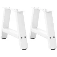 vidaXL Pieds de table basse en forme de A 2 pcs. Blanc 40x(30-31) cm Acier