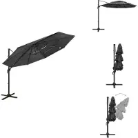 vidaXL Parasol avec mât en aluminium 4 couches anthracite 3x3 m - Parasols & Protection solaire