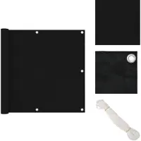 vidaXL Paravent de balcon Noir 90x300 cm Tissu Oxford - Parasols & Ecrans solaires
