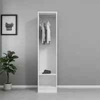 Skye Decor , Kale 190 - White, Armoire, Blanc, 100 % PANNEAUX DE COUVERTURE EN MÉLAMINE, 45 x 52 x 190 cm