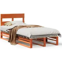 vidaXL Lit en pin massif sans matelas brun cireux 120x200 cm