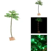 vidaXL Palmier artificiel avec 96 LED blanc chaud 180 cm - Sapins de Noël