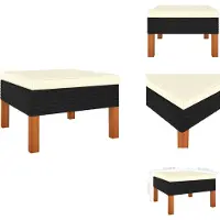The Living Store Repose-pieds Poly rotin et bois massif d'eucalyptus