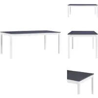 vidaXL Table de salle à manger blanche et grise 180 x 90 x 73 cm pin - Tables de salle à manger