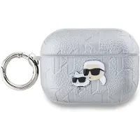 Karl Lagerfeld , Étui pour AirPods Pro 2 estampillé Karl & Choupette, argenté