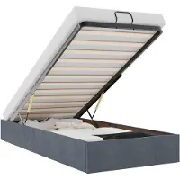 vidaXL Ottoman-lit sans matelas gris foncé 90x190 cm velours