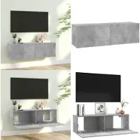 vidaXL Armoire TV gris béton 100x30x30 cm Bois composite - Armoire TV - Meubles TV - Sideboard