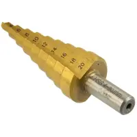 GEKO Foret étagé HSS TIN TITAN Foret à écroûter Foret conique 4-20 mm Foret conique G38505