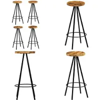 vidaXL Tabouret de bar 4 pcs. Mango massif - Chaise de bar - Chaises de bar - Tabouret de bar - Chaise de cuisine