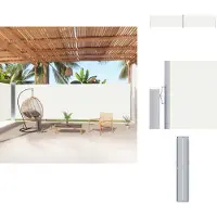 vidaXL Marquise latérale extensible Crème 200x1000 cm - Parasols & Protection solaire