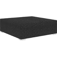 vidaXL Tabouret de pied modulaire 1 pc + coussins Poly rotin noir - Eléments de canapés de jardin