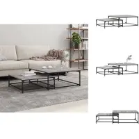 vidaXL Tables de salon 2 pcs. Gris Sonoma Matériau dérivé du bois - Tables basses