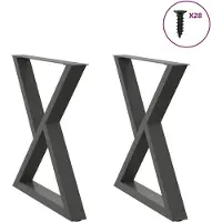 vidaXL Pieds de table de salle à manger 2 pièces Anthracite 70x(72-73,3) cm Acier