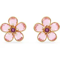 Swarovski Florere Clou d'oreille Fleur Rose Or, (Métal )