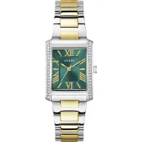 GUESS Montre à affichage analogique 'BONNIE' or / vert foncé / argent
