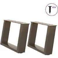 vidaXL Pieds de table basse en U 2 pcs. Acier naturel 40x(30-31) cm Acier