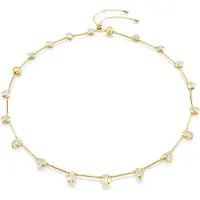 Swarovski Collier Tennis Imber, Fermoir Magnétique, Tailles Diverses, Blanc, Placage De Ton Or