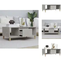 vidaXL Table basse gris béton 90x50x36,5 cm Bois composite - Tables basses