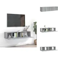 vidaXL Ensemble de 2 meubles TV Gris Sonoma Bois composite - Meubles TV