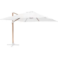 Oviala Parasol déporté carré 3x3m effet bois écru - Brescia