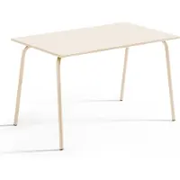 Oviala Table de jardin en acier 120 x 70 cm ivoire - Palavas