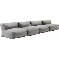 Oviala Salon de jardin modulable 4 places gris - Mixi