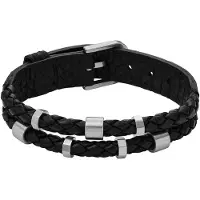 Fossil Bracelet noir / argent