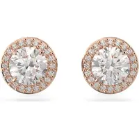Swarovski Clous D'oreilles Constella, Taille Ronde, Pavé, Blanches, Placage De Ton Or Rosé