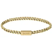 BOSS Bracelet chaîne doré avec fermoir logoté