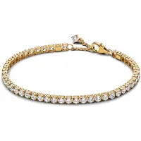 Pandora Bracelet de tennis scintillant, (18 cm, Plaqué or)