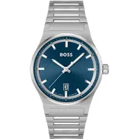 BOSS Montre à affichage analogique 'CANDOR' bleu marine / argent