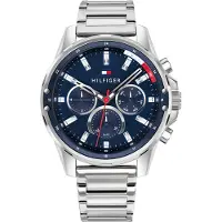 Tommy Hilfiger Montre à affichage analogique 'Mason' bleu foncé / melon / argent / blanc