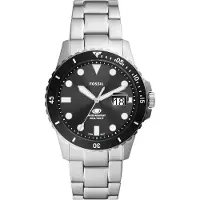 Fossil Montre à affichage analogique noir / argent