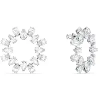 Swarovski Boucles d'oreilles 'Matrix' gris argenté / blanc